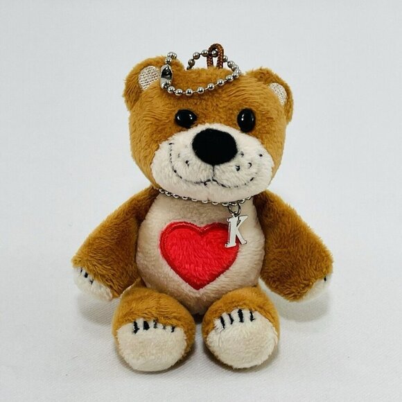 Suzy Zoo Bear Plush Keyring Keychain Initial Letter K Personal Name Love Heart - Picture 6 of 12